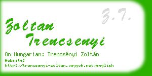 zoltan trencsenyi business card