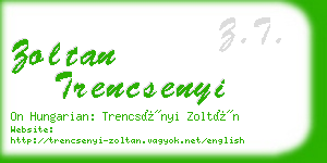 zoltan trencsenyi business card